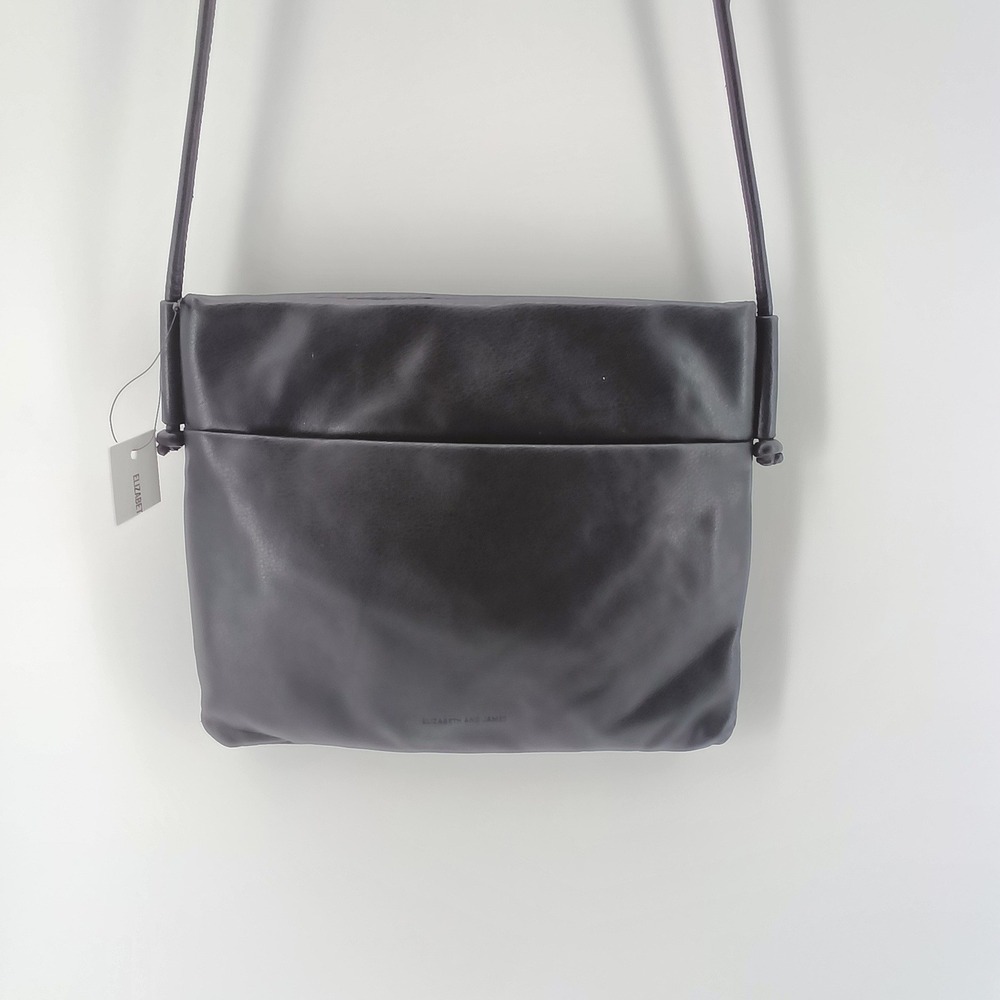 Elizabeth and James Crossbody Bag Womens OS Black Vegan Leather Foldover